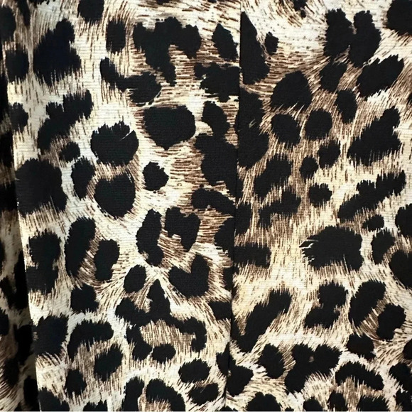 Women’s Boutique Long Sleeve Cheetah Print Open Front Drape Cardigan GUC - Picture 6 of 7